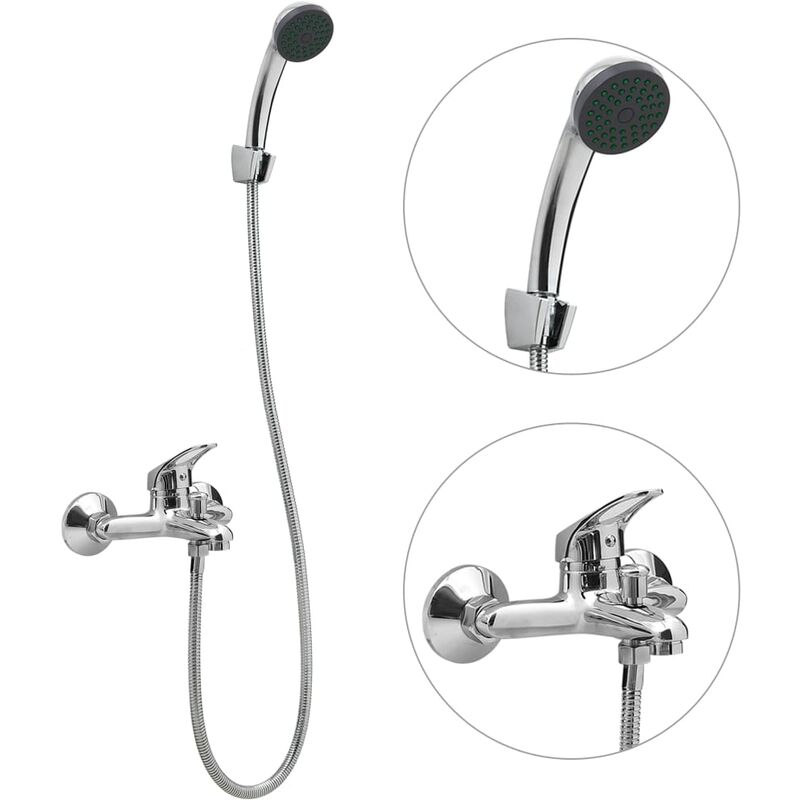 

Grifo monomando de ducha/bañera con flexo y alcachofa cromado