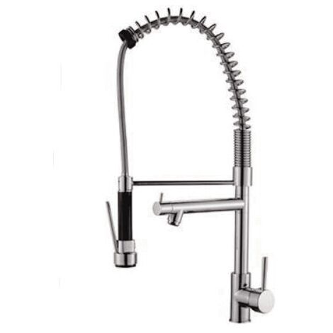 Grifo Monomando Fregadero Columna Industrial Doméstico Plus cromo. 68cm(alto) 25cm(largo).