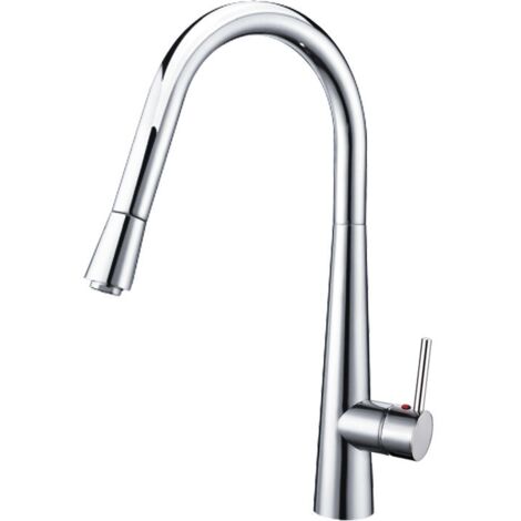 Grifo Monomando Fregadero Extraible Curvo Alicia cromo. 43cm(alto) 22cm(largo).