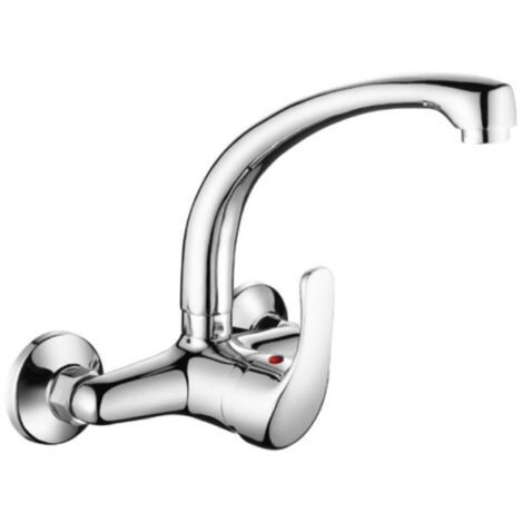 Grifo monomando Fregadero Pared Nova Caño Fundido ancho 15 cm.