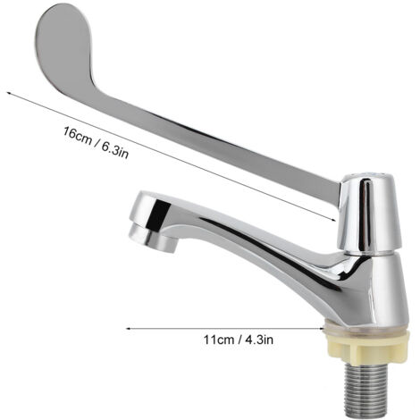 Grifo monomando largo de cobre de 1/2 pulgada para agua fría en aplicaciones médicas para lavabos de laboratorio.