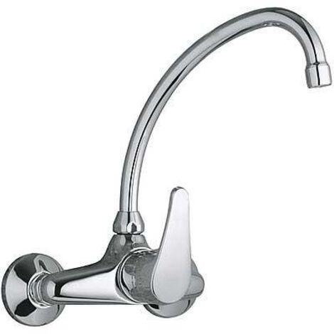 GRIFO MONOMANDO MURAL PARA COCINA CON CAÑO SUPERIOR