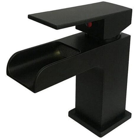 Grifo monomando para lavabo cascada TANO negro mate