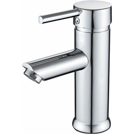 Grifo monomando para lavabo de baño, grifo cromado para lavabo, grifo moderno para lavabo de baño, grifo monomando para lavabo de baño, latón macizo cromado