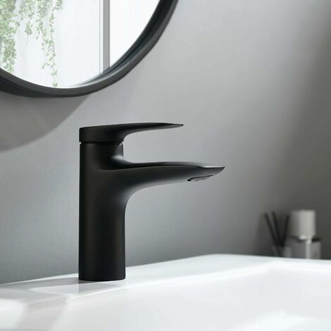 Grifo monomando para lavabo negro mateZOLGINAH , grifo de baño con agua fría y caliente disponible