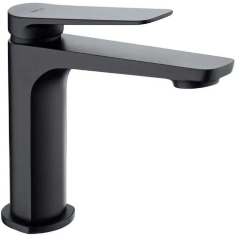 Grifo monomando sobre repisa para lavabo hecho de latón con acabado negro mate Napoles de Imex