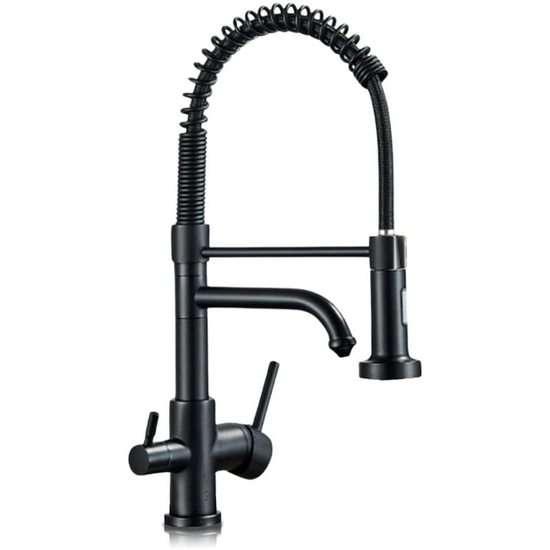 

Grifo Osmosis Inversa 3 vías, extraible, giratorio 360º | Negro