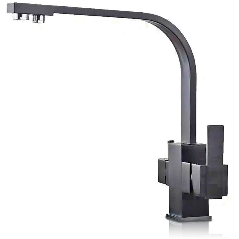 

Grifo Osmosis Inversa 3 vías Moderno Cuadrado | Negro