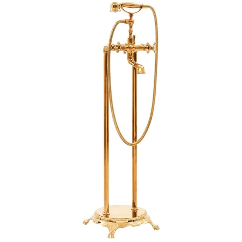 

vidaXL Grifo para bañera de pie acero inoxidable dorado 99,5 cm - Oro