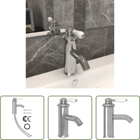 Grifo para fregadero -  Grifo para lavabo de baño plateado 130x180 mm