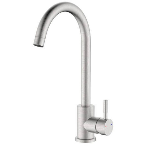 Grifo para lavabo de acero cepillado con caño alto, ahorro de agua - Serie Bronx