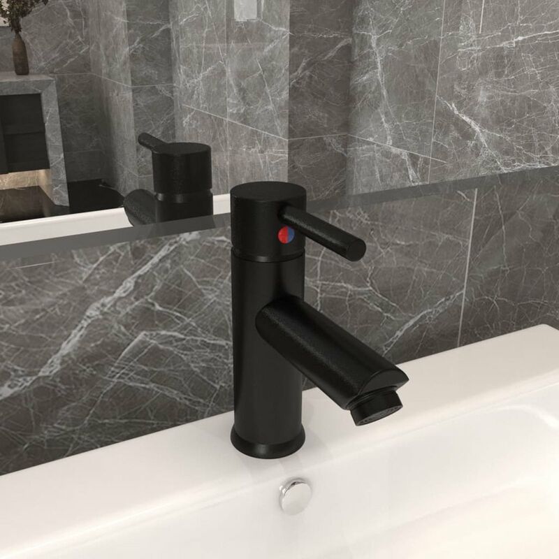 

Grifo para lavabo de bano acabado negro 130x176 mm