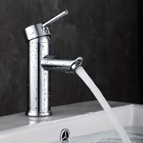 Grifo para lavabo de baño moderno con diseño de metal de primera calidad, ajustable, caliente y frío