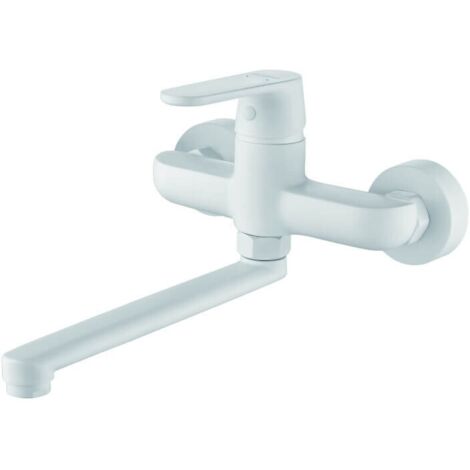 Grifo para lavabo de pared blanco DIMA