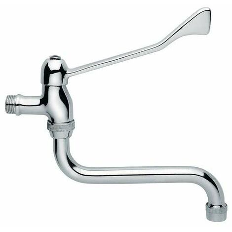 CAESAROO Grifo para lavabo invertido de pared con palanca clínica en latón cromado - Idral