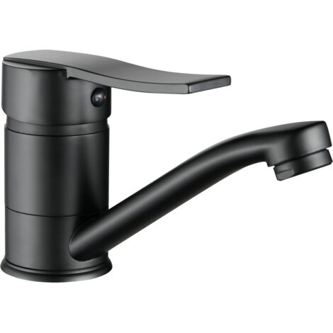 Grifo para lavabo de pie KUCHINOX MADERA negro con caño giratorio