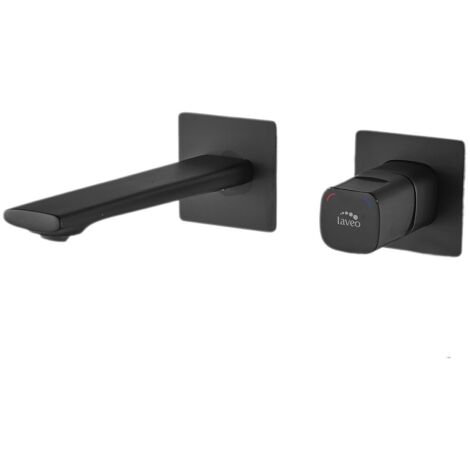 Grifo para lavabo empotrado TORES Laveo negro, BVT722P