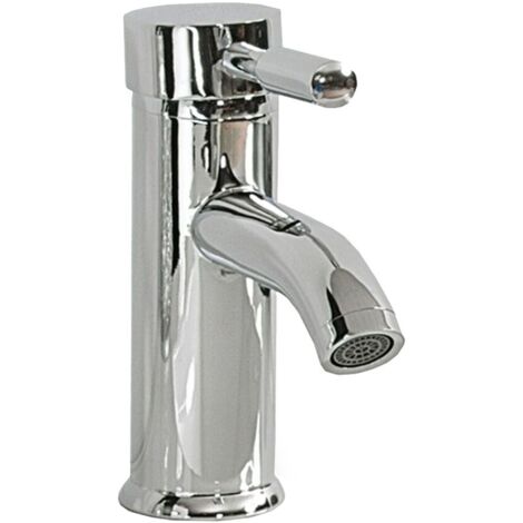 Grifo para lavabo mono mando para baño moderno de metal cromado plateado Rusumo
