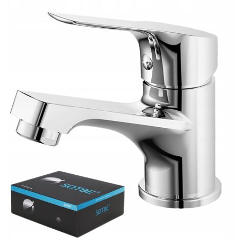 Grifo para lavabo pequeño, grifo para lavabo de pie, caño fijo, cromado SOTBE