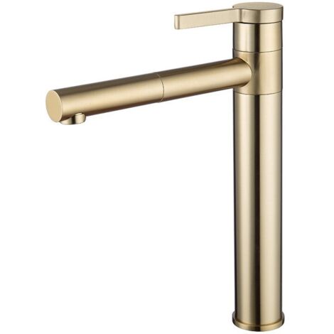 Grifo para lavabo totalmente de cobre, grifo de agua fría y caliente, grifo extraíble giratorio de 360 grados, bronce