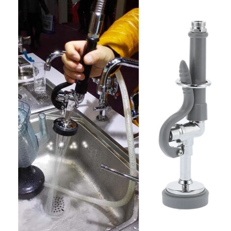 Grifo profesional de alta presión con cabezal rociador flexible, tubo de repuesto de acero inoxidable 304, gris/plata, 26,4 cm, 630 g