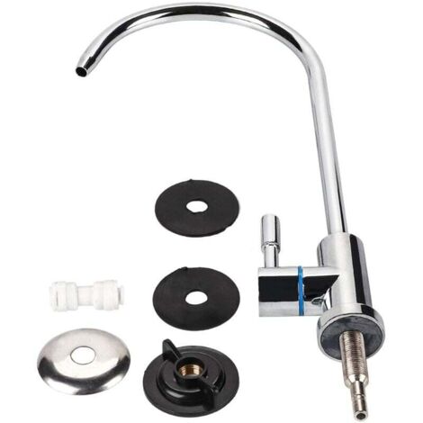 Grifo purificador de filtro con sistema de filtración de cuello de cisne cromado estilo europeo moderno KZQ, compatible con todos los sistemas de filtro de agua cromado.
