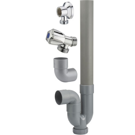 Grifo + soporte mural + sifón para lavadora QUICK PLOMBERIE Ø40
