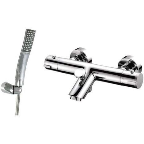 GRIFO TERMOSTÁTICO PARA BAÑO REDONDO CON EQUIPO DE DUCHA