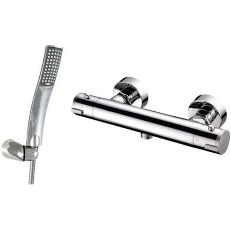 GRIFO TERMOSTÁTICO PARA DUCHA REDONDO CON EQUIPO DE DUCHA