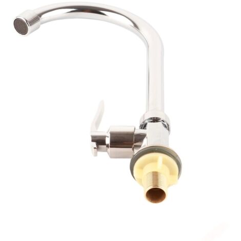 Grifo vertical monomando de agua fría para cocina, calibre 1/2 pulgada, para uso doméstico (sin manguera).