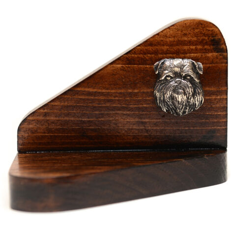 Grifón de Bruselas, Griffon Bruxellois: candelabro de madera con perro, soporte para velas de té, monumento conmemorativo para perros de Art-Dog