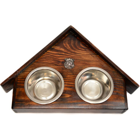 Grifón de Bruselas, Griffon Bruxellois: soporte de madera con cuencos para perros, cuencos decorativos para perros, un regalo por adoptar un perro de Art-Dog