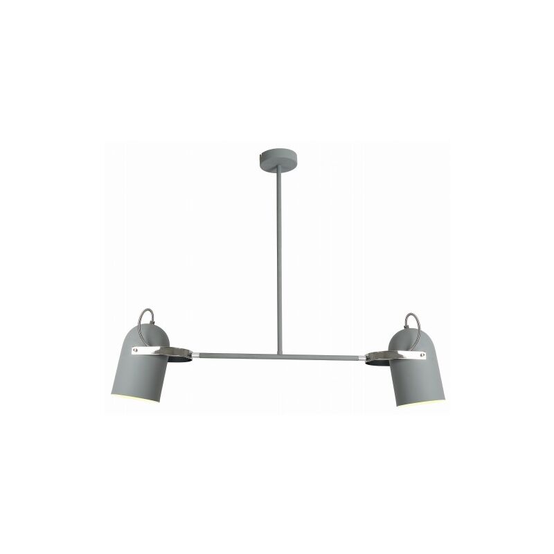 Grigia Lampada a Sospensione 2x40w E27 Grigio