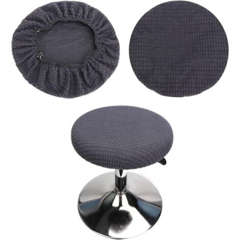 (Grigio) Set di 2 coprisgabelli rotondi, coprisgabelli rotondi da bar, lavabili e facili da pulire, morbidi e resistenti, adatti per sgabelli da 35-42 cm