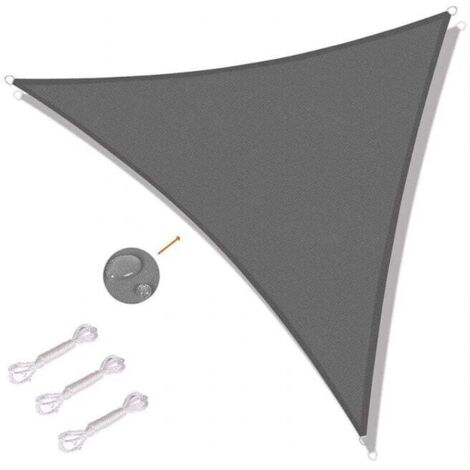 Grigio - Vela ombreggiante triangolare 4 x 4 x 4 m con protezione UV per esterni, terrazze, giardini