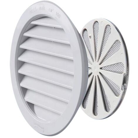 Griglia Aerazione 'Extra' Da Incasso In Abs Bianco Con Rete E Dosatore   Cm 9,7