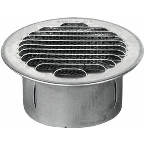 GRIGLIA AERAZIONE VENTILAZIONE TONDA CROMATA PVC A MOLLA 80/120 mm Ø 145 mm  - Fratelli Laterza