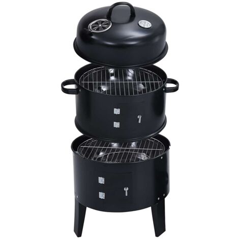 Griglia Barbecue a Carbone 3-in-1 40x80 cm vidaXL - Nero