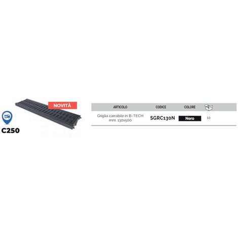 Griglia carrabile btek c250 pvc 130x500 nera