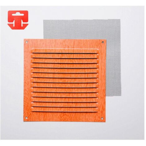 Griglia con rete antizanzare in alluminio 0,6 mm, imitazione faggio 150x150 mm (g)
