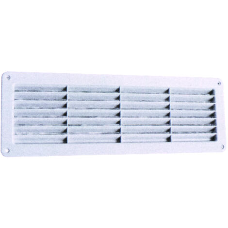 GRIGLIA DI AERAZIONE IN PLASTICA CON RETE  mm. 370x123 6.00 pz