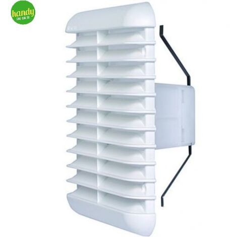 Griglia di aerazione quadra Vecamco ad incasso con retina est. 166 x 166 inc. Ø 80 / 125 mm BIANCO