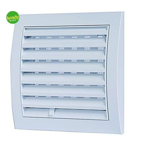 Griglia di aerazione quadra Vecamco con retina 190 x 190 cm foro Ø 125 mm bianca
