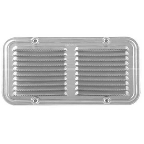 Griglia di aerazione rettangolare in alluminio con retina : Dimensione - 140x250 pass.aria cm2 102