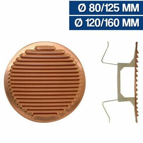 GRIGLIA DI AREAZIONE IN RAME TONDA CON MOLLA E RETE MM 80/125 O 120/160 29191V D.80/125 MM (29191)