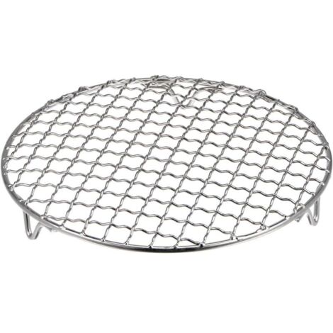 Griglia di cottura rotonda da 20 cm (8 pollici) in acciaio inox 201, con piedini da 20 mm, ideale per la cottura in forno, a vapore e al barbecue.