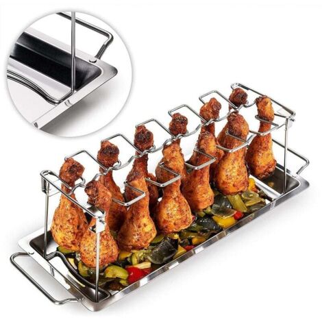 Griglia di cottura senza fiamma, in acciaio inox, 3 x 35,5 x 25,5 cm
