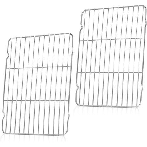 Griglia di raffreddamento, confezione da 2 griglie in filo di acciaio inox per cuocere, arrostire e raffreddare, 34  23,9 cm. Adatta per torte/carne/pane, accessori per la cottura, grigliatura e asciu