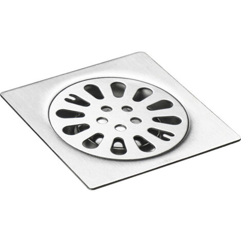 Griglia di scarico quadrata per pavimento, scarico per il controllo degli odori del bagno, copertura per scarico a pavimento in acciaio inox, 1212 cm