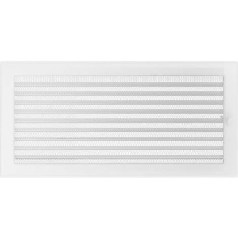 Griglia di ventilazione KRATKI con veneziane (lamelle)  22 x 45 cm  Bianco  Griglia di scarico per ventilazione camino  meccanicamente e resistente al surriscaldamento  Per ogni tipo di interno